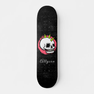 Punk Rock Skull Trendy Gothic Kids Name Fun Scary  Skateboard