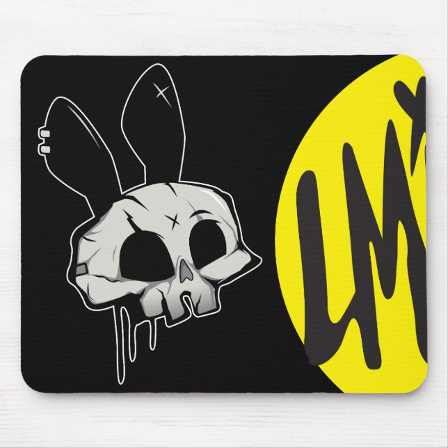 Punk Rock Skull Vector Graphic Desk Mat Mouse Mat (Front)