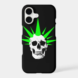 Punk Rock Skull with Neon Green Spikey Hair