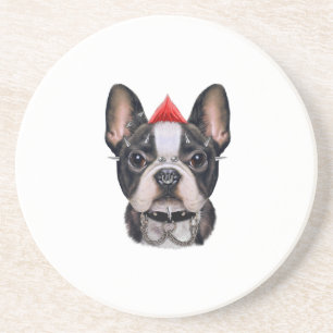 Punk Rock Style French Bulldog For Dog Lover Coaster