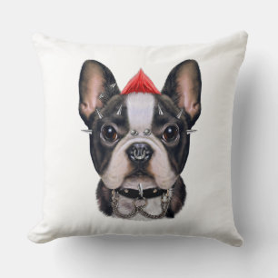 Punk Rock Style French Bulldog For Dog Lover Cushion