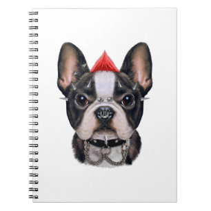 Punk Rock Style French Bulldog For Dog Lover Notebook