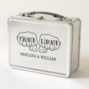Punk Rock Tattoo Hands True Love 10th Anniversary Metal Lunch Box
