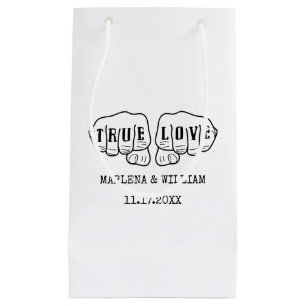 Punk Rock Tattoo Hands True Love Minimalist Small Gift Bag