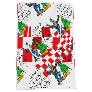 PUNK ROCK XMAS w/ CHECKERED Medium Gift Bag