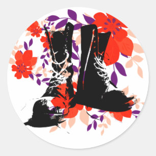 Punk Rocker Boots - streetstyle Classic Round Sticker