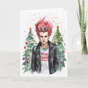 punk rocker christmas card