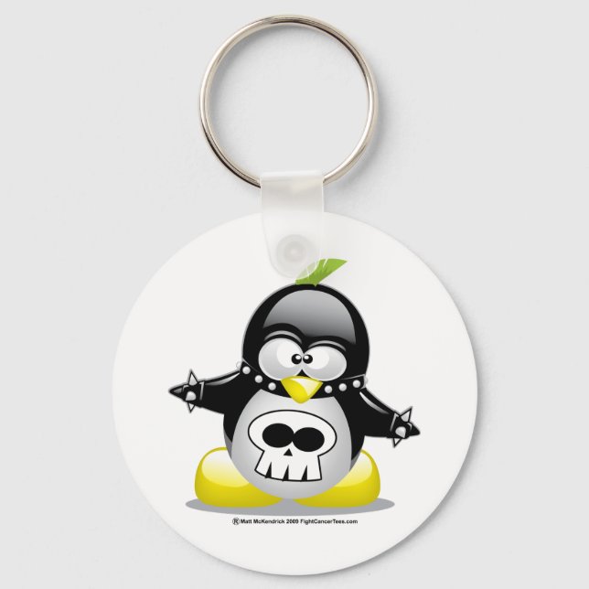 Punk Rocker Penguin Key Ring (Front)