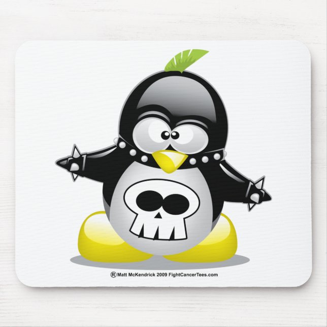 Punk Rocker Penguin Mouse Mat (Front)
