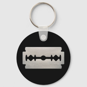 PUNK ROCKER RAZOR BLADES KEY RING