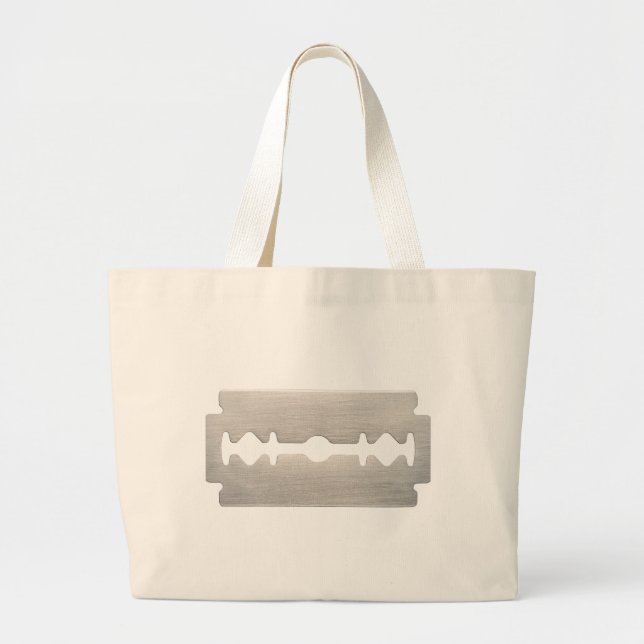 PUNK ROCKER RAZOR BLADES LARGE TOTE BAG (Front)