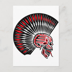 Punk Rocker Skull Tattoo Postcard