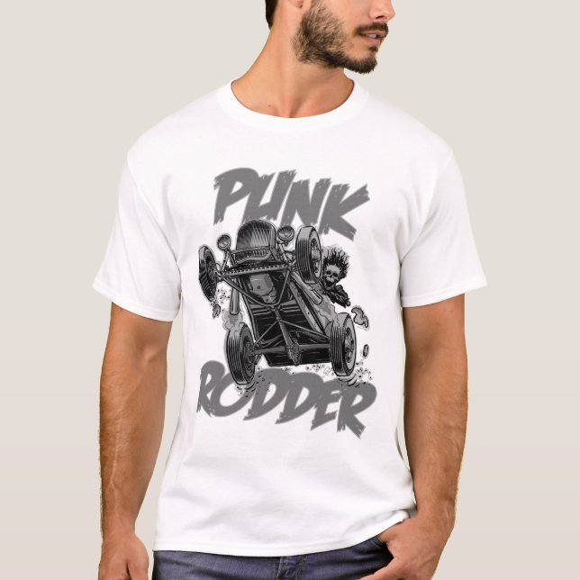 Punk Rodder Grey T-Shirt (Front)