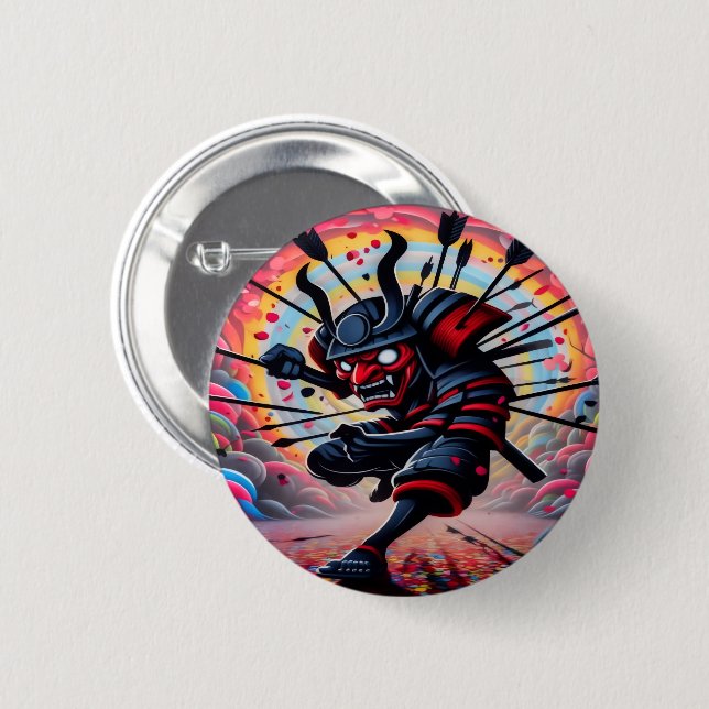 Punk Samurai Button (Front & Back)