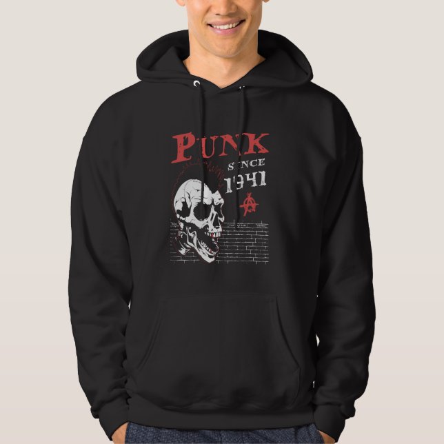 Punk Since 1941, 83 Years Old and Still Punk, Punk Hoodie (Front)