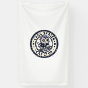 Punk Skater Cat Funny Cat Lover Design - Punk Skat Banner