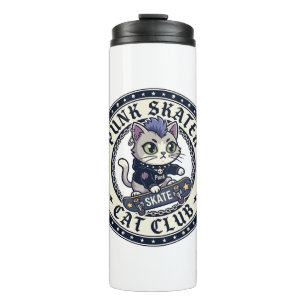 Punk Skater Cat Funny Cat Lover Design - Punk Skat Thermal Tumbler