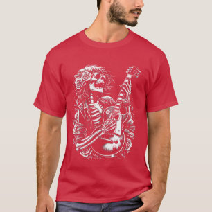 Punk skeleton playing electric guitar Rock And Rol T-Shirt