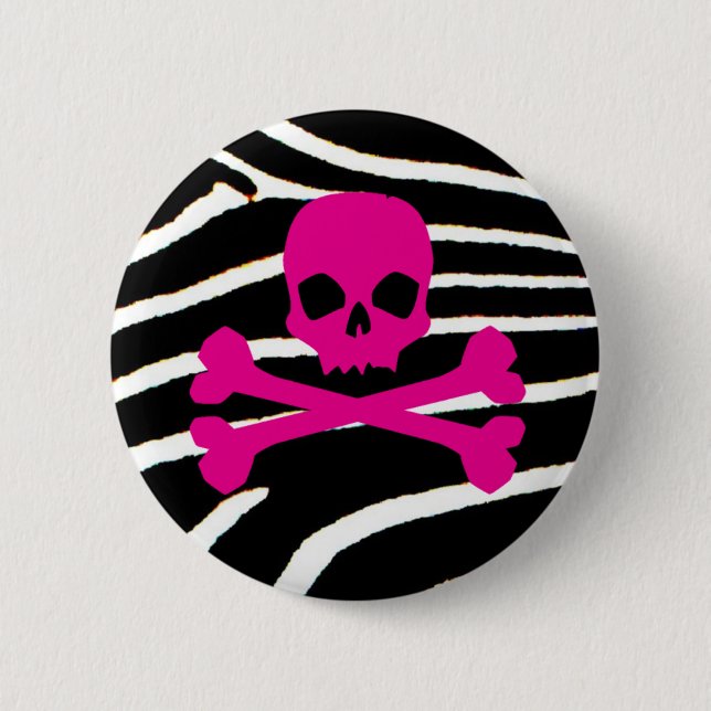Punk Skull 6 Cm Round Badge (Front)