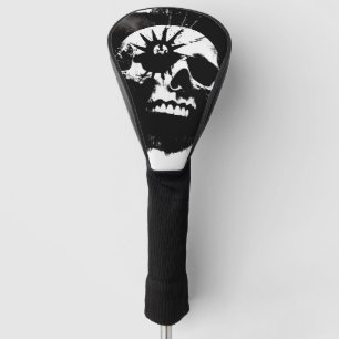 Punk Skull Black and White  Golf Head Cover