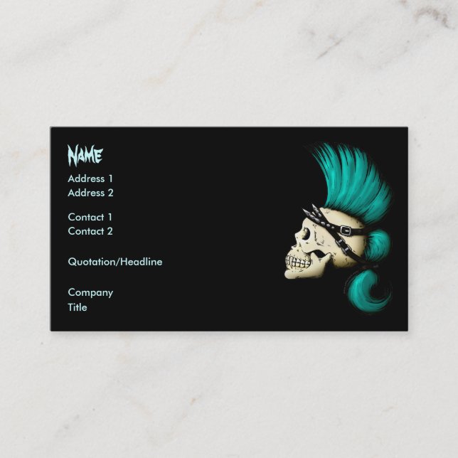 Punk Skull Business Card (Front)
