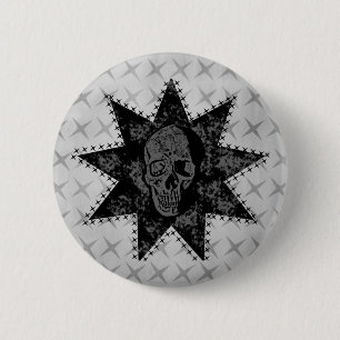 Punk Skull Button (Grey)