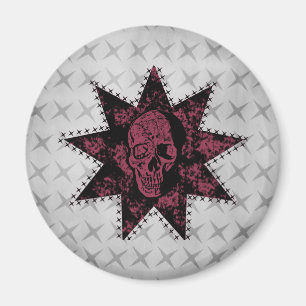 Punk Skull Magnet (Dark Pink)