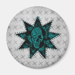 Punk Skull Magnet (Teal)