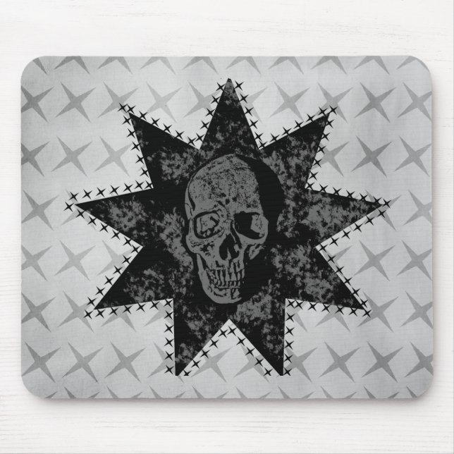 Punk Skull Mousepad (Grey) (Front)