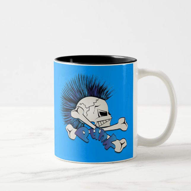 Punk Skull Two-Tone Coffee Mug (Right)