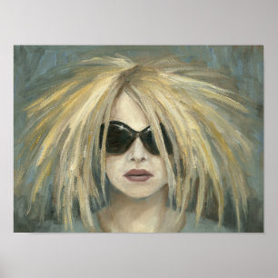 Punk Sunglasses Grrrl Female Portrait Unique Artsy Poster