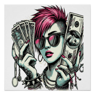 Punk Swag Girl Poster