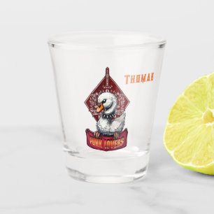 Punk Swan: The feathered rebel. Shot Glass