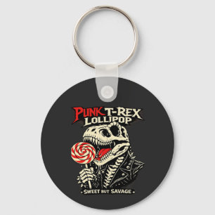 Punk T-Rex Lollipop - Sweet But Savage Key Ring