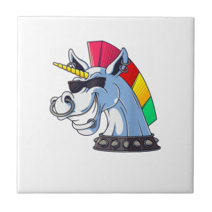 Punk Unicorn Funny Ironic Cool Unicorn Punk Rock M Tile