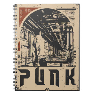 PUNK Urban Rebel Figure Poster   Retro Propaganda  Notebook