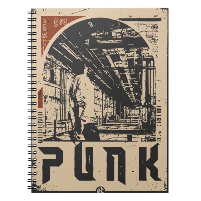 PUNK Urban Rebel Figure Poster | Retro Propaganda  Notebook (Front)