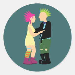 Punk Wedding Classic Round Sticker