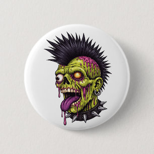 Punk Zombie 6 Cm Round Badge