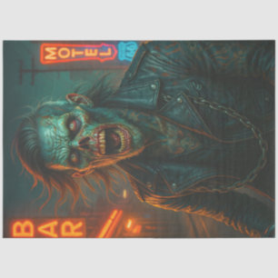 Punk Zombie in Leather Jacket   Gothic Halloween  Tissue Paper