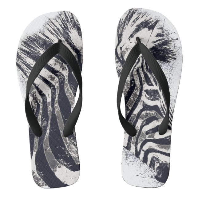 PUNKED - Zebra Flip Flops (Footbed)