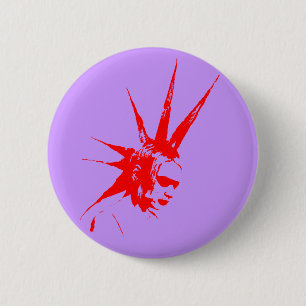 punkgirl red 6 cm round badge