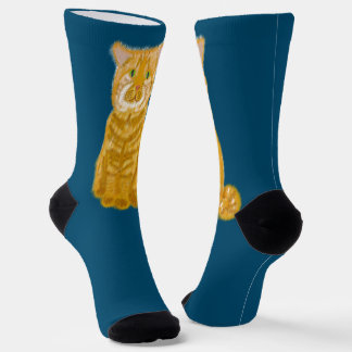 Punkin Orange Tabby Cat socks