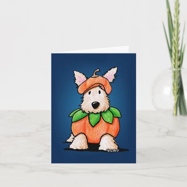 Punkin Scottie Dog Halloween Card (Front)