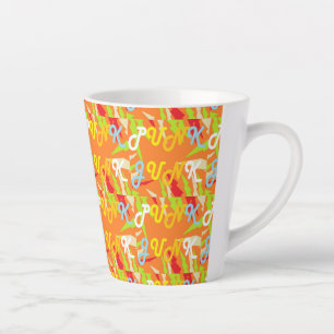 PUNKS AND JUNKS DESIGN ALE ORANGE AND PATTERNS LATTE MUG