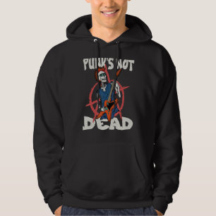 Punk's Not Dead Anarchy Skeleton Guitar Vintage Co Hoodie