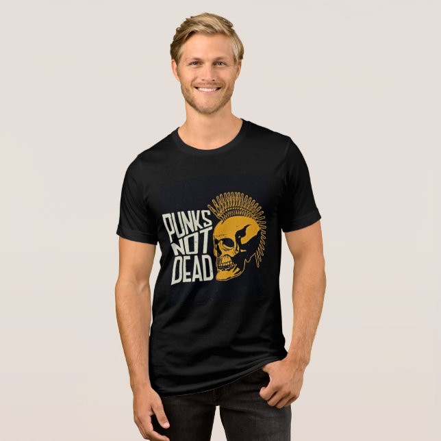 Punks Not Dead Retro Skull Tri-Blend Tee (Front Full)