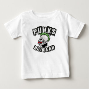 Punks Not Dead Skull Mohawk Punk Rock Rocker Baby T-Shirt