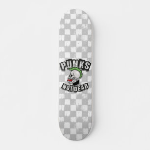 Punks Not Dead Skull Mohawk Punk Rock Rocker Skateboard