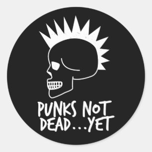 Punks Not Dead...Yet Skull White Classic Round Sticker